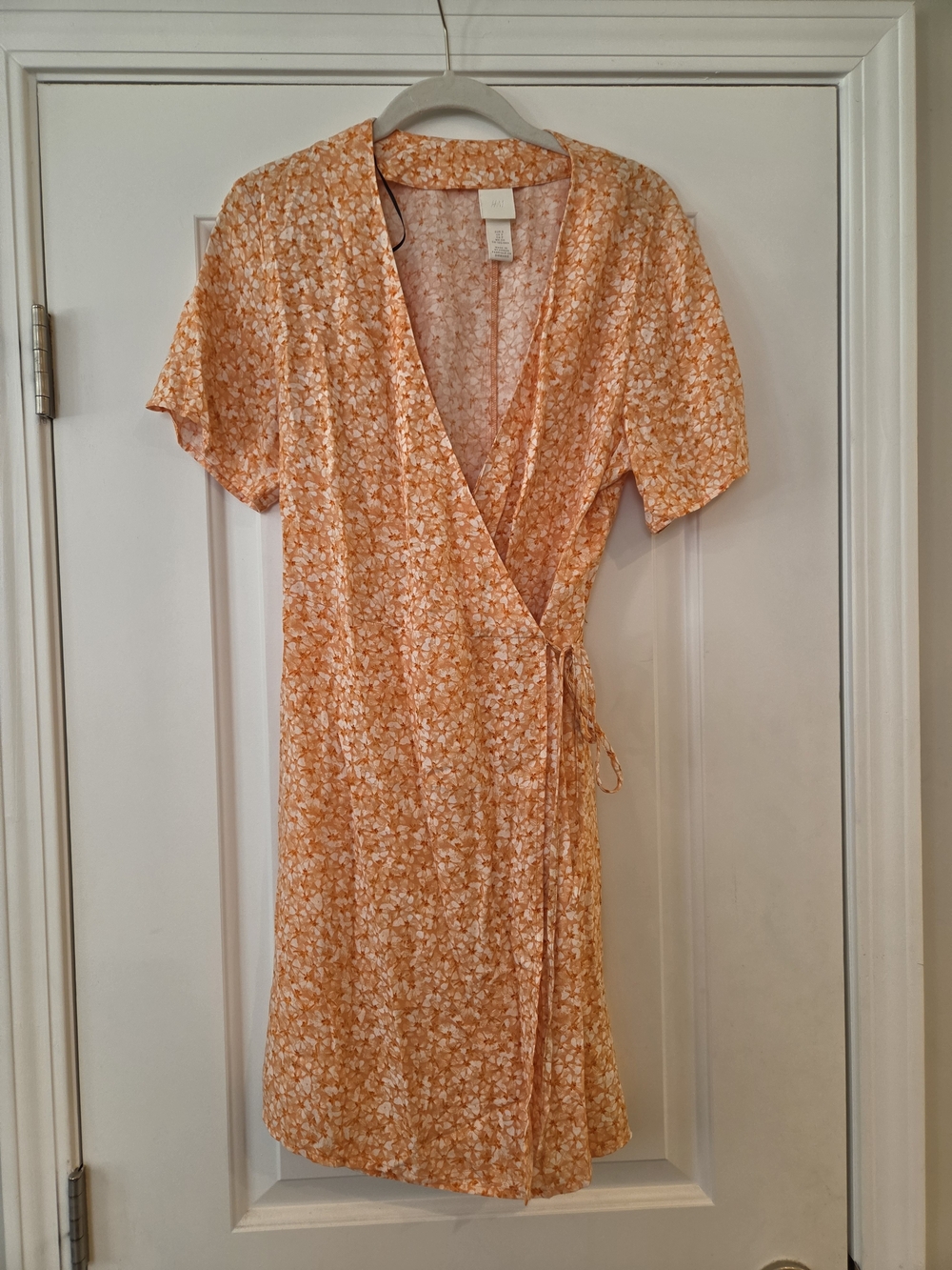 H&M Floral Orange Wrap Dress